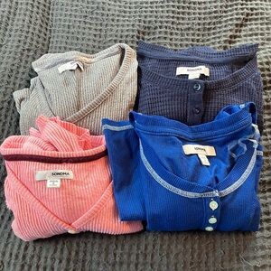 Lot (4) Sonoma Long Sleeve Sleep Shirts S